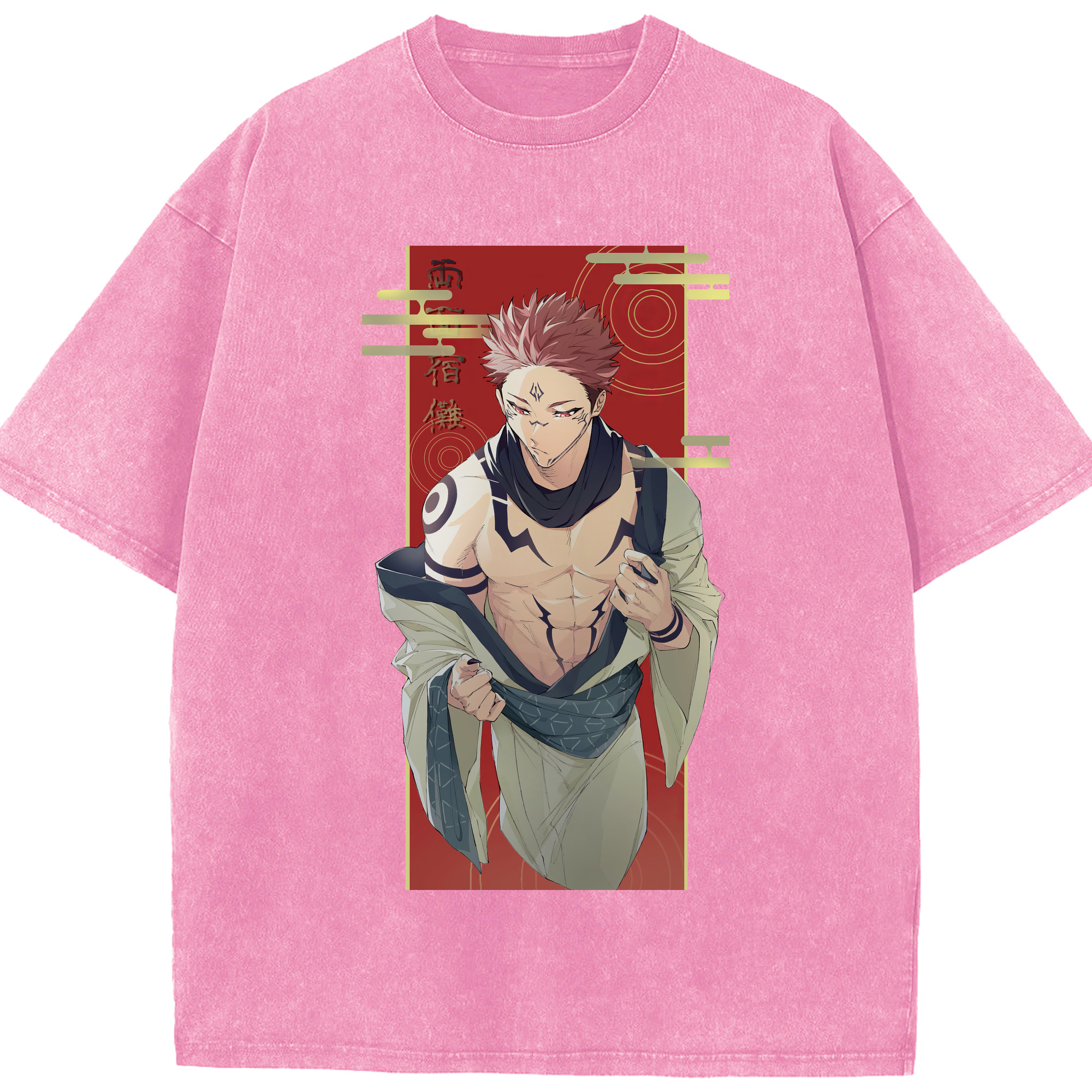 （画像用） 呪術廻戦 Jujutsu Kaisen 綿100% ヴィンテージ風 半袖Tシャツ（フロントプリント）